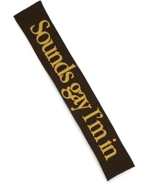 Carne Bollente Slogan-Knit Scarf - Metallic