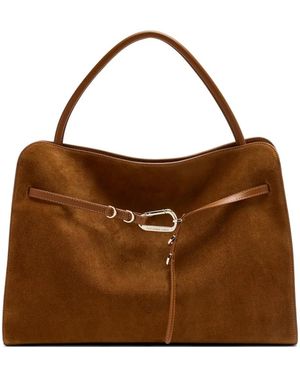 Francesco Biasia Iconic Non-Stop Suede Tote Bag - Brown