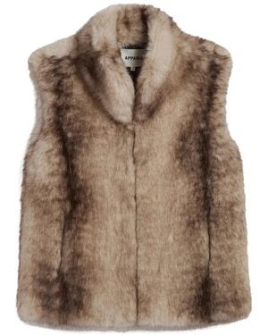 Apparis Laila Faux-Fur Vest - Brown