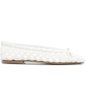 Casadei Versilia Textured Ballet Flats - White
