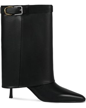 POTAMY 70Mm Buckle-Detail Leather Boots - Black