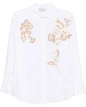 ERMANNO FIRENZE Floral-Embroidered Cotton Shirt - White