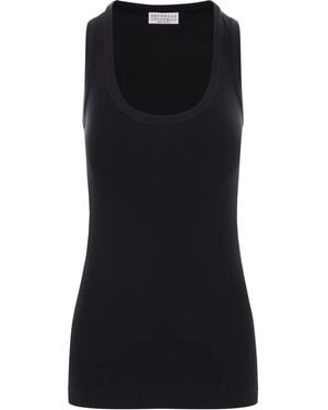 Brunello Cucinelli リブ タンクトップ - ブラック