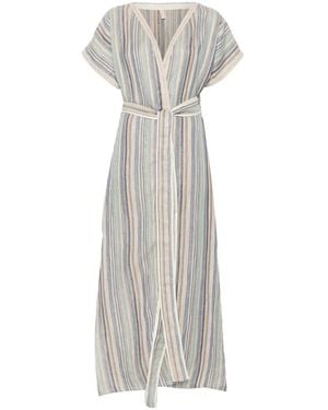 Dolci Follie Fine-Striped Maxi Cover-Up - White