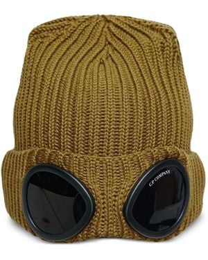 C.P. Company Extrafine Merino Wool Goggle Beanie - Green