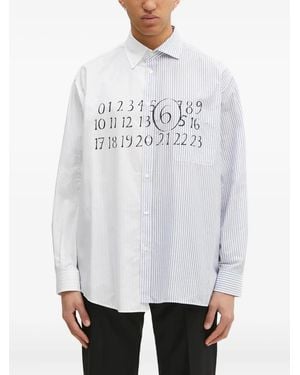 MM6 by Maison Martin Margiela Hemd mit gestreiften Einsätzen - Weiß