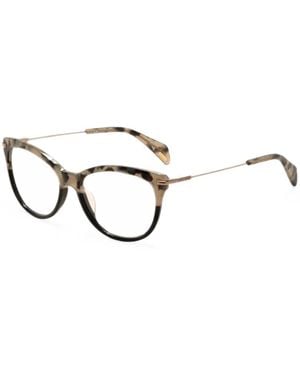 Police Tortoiseshell-Effect Cat-Eye Glasses - White