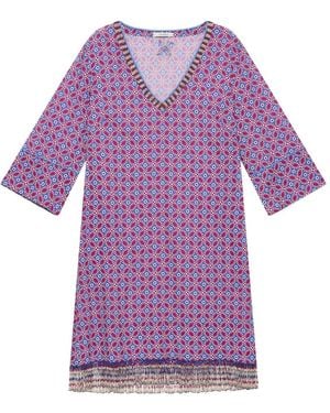 Maliparmi Fringed Mini Dress - Purple