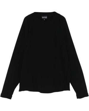 Emporio Armani Klassisches Langarmshirt - Schwarz