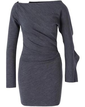 Alexander Wang Abito Corto Asimmetrico Drappeggiato - Blu