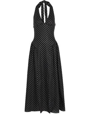 Faithfull the Brand La Cala Polka-Dot Midi Dress - Black