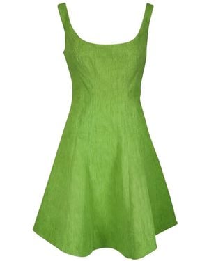 Lela Rose Square-Neck Mini Dress - Green