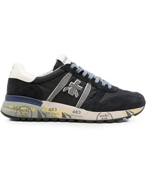 Premiata Lander Logo-Patch Sneakers - Black
