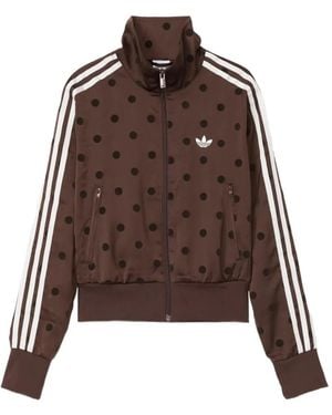 adidas Satin Polka-Dots Tt Track Jacket - Brown