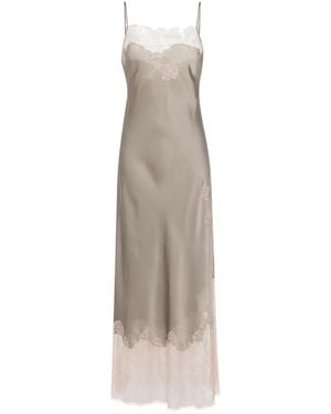 Carine Gilson Square-Neck Silk Maxi Dress - Natural