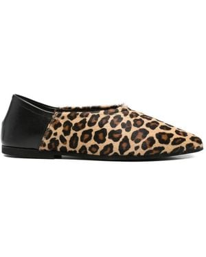 babú Milano Leopard-Print Ballet Flats - White