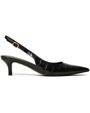 Twinset 50Mm Crocodile-Embossed Slingback Court Shoes - Black
