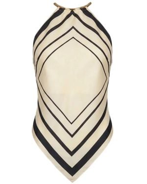 Nicholas Skye Halterneck Top - White