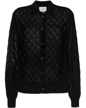 Barrie Pointelle-Knit Cashmere Top - Black