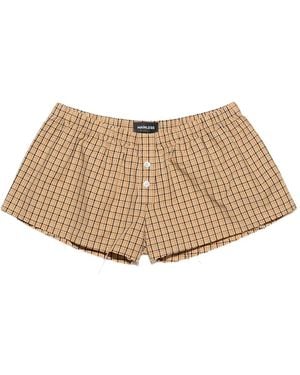 Mainless Checked Shorts - Natural