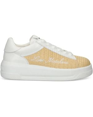 Love Moschino Logo-Embroidered Trainers - White