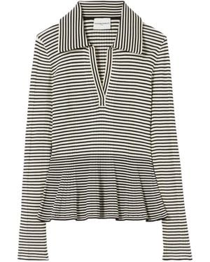 Claudie Pierlot Striped Long-Sleeved Top - White