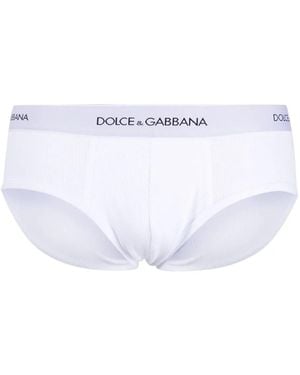 Dolce & Gabbana Slip Con Logo - Bianco