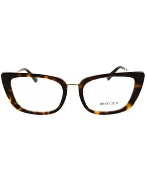 Jimmy Choo Tortoiseshell-Effect Cat-Eye-Frame Glasses - Black
