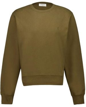 Saint Laurent Pullover Mit Stickerei - Grün