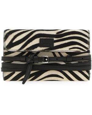 Moschino Zebra-Print Tie Me Wallet On Chain - Black