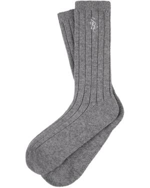 Sporty & Rich Src Ribbed Embroidery Socks - Grey