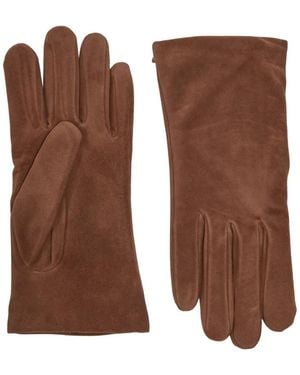 Agnelle Appliqué Gloves - Brown