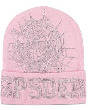 Sp5der Beanie Mit Strass - Pink