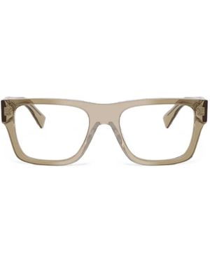 Prada Brille Mit Eckigem Gestell - Natur