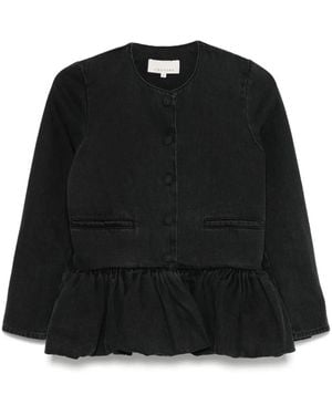 LIBEROWE Denim Peplum Jacket - Black