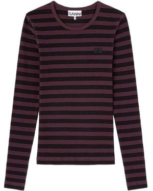 Ganni Striped Top - Purple