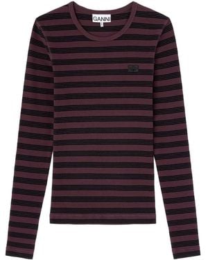 Ganni Striped Top - Purple
