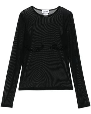 Jean Paul Gaultier Flocked-Logo T-Shirt - Black