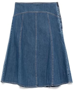 Polo Ralph Lauren Mid-Length A-Line Denim Skirt With Flared Design - Blue