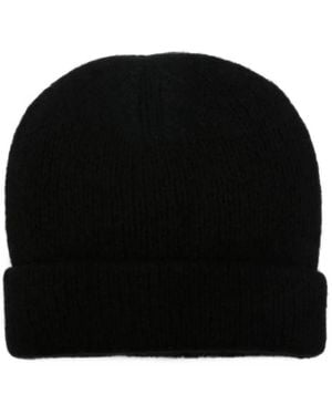 Frenckenberger Ribbed-Knit Beanie Hat - Black