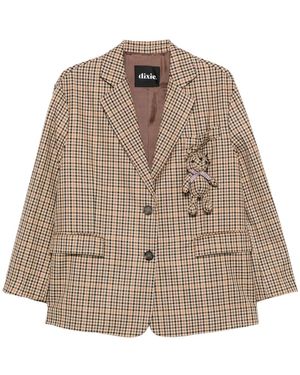 Dixie Karierte Jacke - Braun