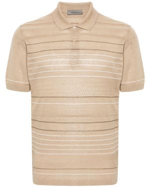 Corneliani Striped Polo Shirt - Natural