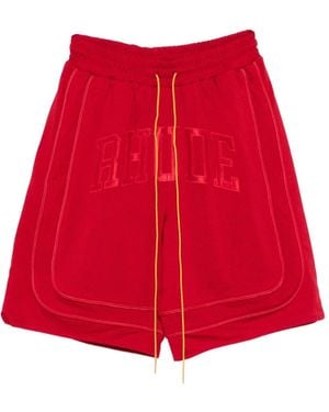 Rhude Collegiate Logo Shorts - Red