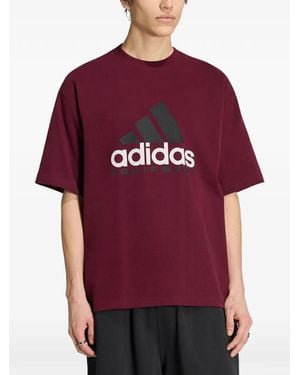 adidas Equipment Logo-Print T-Shirt - Red
