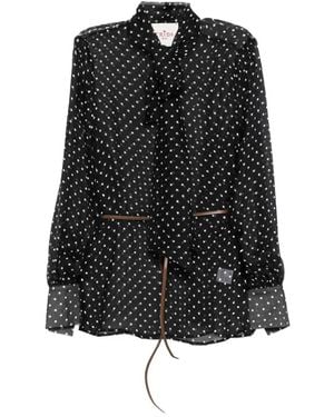 CRI.DA Bluse Mit Polka Dots - Schwarz