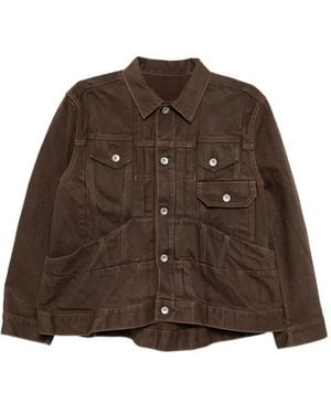 Sacai Cotton Denim Jacket - Brown