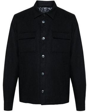 Herno Felted Button-Up Shirt Jacket - Blue