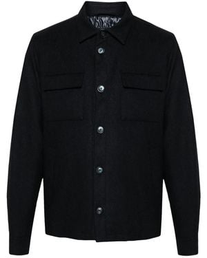 Herno Felted Button-Up Shirt Jacket - Blue