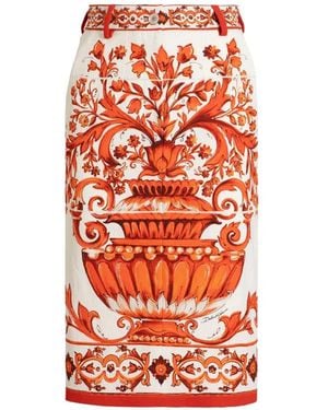 Dolce & Gabbana Midi Skirt - Orange