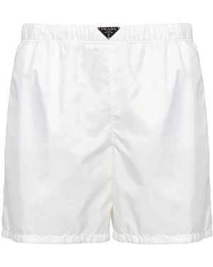 Prada Bañador con logo triangular - Blanco